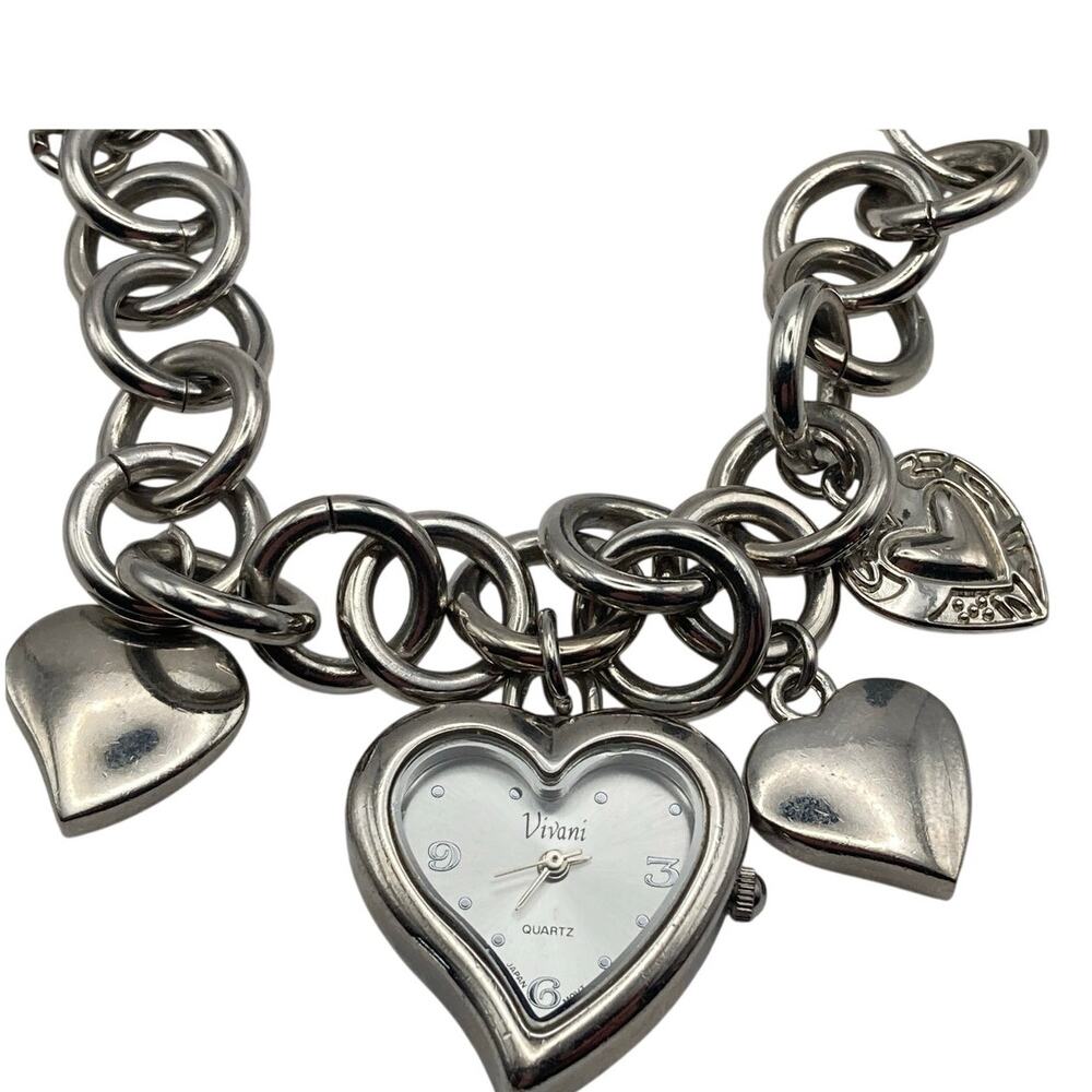 Vivani Heart Shaped Women's Bracelet Watch 26mm New Battery - Max Wrist 6.5"